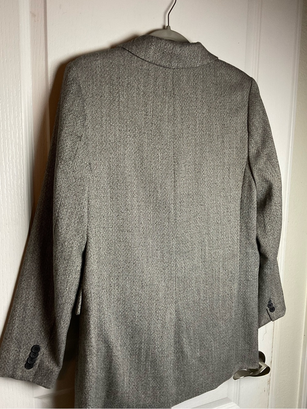 H&M Gray Herringbone Double Breasted Blazer Women’s Size Small S Tailored Jacket - Picture 3 of 10